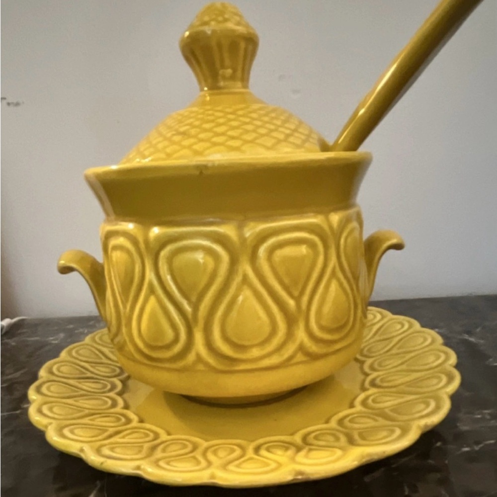 1970’s MCM Danish Soup Tureen w/Plate & Ladle